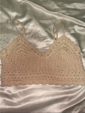 Crochet Top in Beige